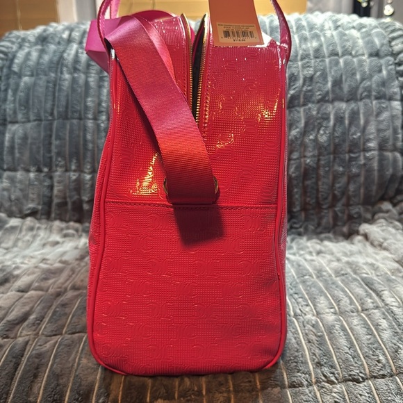 NWT: Juicy Couture Semi Charmed Dome Weekender in hot pink. - Picture 9 of 10